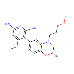 CCc1nc(N)nc(N)c1-c1ccc2c(c1)N(CCCOC)C[C@H](C)O2 ZINC000014966266