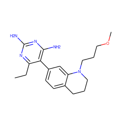 CCc1nc(N)nc(N)c1-c1ccc2c(c1)N(CCCOC)CCC2 ZINC000014966591