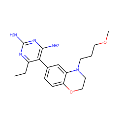 CCc1nc(N)nc(N)c1-c1ccc2c(c1)N(CCCOC)CCO2 ZINC000014966258