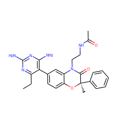 CCc1nc(N)nc(N)c1-c1ccc2c(c1)N(CCNC(C)=O)C(=O)[C@@](C)(c1ccccc1)O2 ZINC000014966414