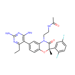 CCc1nc(N)nc(N)c1-c1ccc2c(c1)N(CCNC(C)=O)C(=O)[C@](C)(c1cc(F)ccc1F)O2 ZINC000014966402
