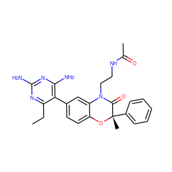 CCc1nc(N)nc(N)c1-c1ccc2c(c1)N(CCNC(C)=O)C(=O)[C@](C)(c1ccccc1)O2 ZINC000014966410