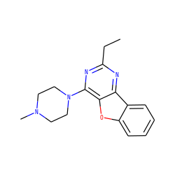 CCc1nc(N2CCN(C)CC2)c2oc3ccccc3c2n1 ZINC000005216266