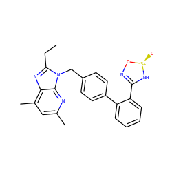 CCc1nc2c(C)cc(C)nc2n1Cc1ccc(-c2ccccc2C2=NO[S@@+]([O-])N2)cc1 ZINC000003930697