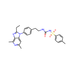 CCc1nc2c(C)nc(C)cc2n1-c1ccc(CCNC(=O)NS(=O)(=O)c2ccc(C)cc2)cc1 ZINC000038228051