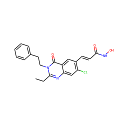 CCc1nc2cc(Cl)c(/C=C/C(=O)NO)cc2c(=O)n1CCc1ccccc1 ZINC000096934299