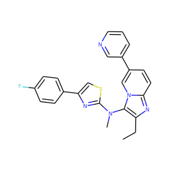 CCc1nc2ccc(-c3cccnc3)cn2c1N(C)c1nc(-c2ccc(F)cc2)cs1 ZINC001772622721
