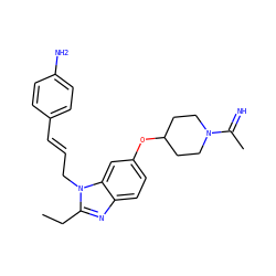 CCc1nc2ccc(OC3CCN(C(C)=N)CC3)cc2n1C/C=C/c1ccc(N)cc1 ZINC000028759142
