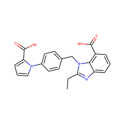 CCc1nc2cccc(C(=O)O)c2n1Cc1ccc(-n2cccc2C(=O)O)cc1 ZINC000028885536