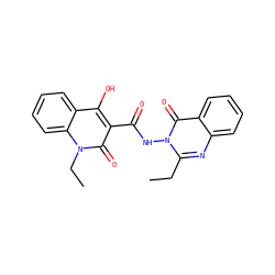 CCc1nc2ccccc2c(=O)n1NC(=O)c1c(O)c2ccccc2n(CC)c1=O ZINC000100551404