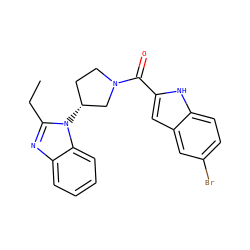 CCc1nc2ccccc2n1[C@@H]1CCN(C(=O)c2cc3cc(Br)ccc3[nH]2)C1 ZINC000014976959