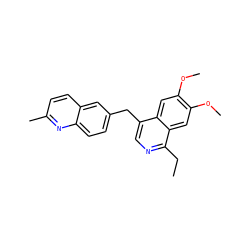 CCc1ncc(Cc2ccc3nc(C)ccc3c2)c2cc(OC)c(OC)cc12 ZINC000145137991