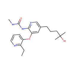 CCc1ncccc1Oc1cc(CCCC(C)(C)O)cnc1NC(=O)NC ZINC000299840095