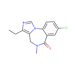 CCc1ncn2c1CN(C)C(=O)c1cc(Cl)ccc1-2 ZINC000013741312