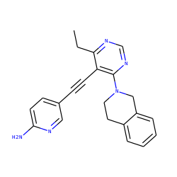 CCc1ncnc(N2CCc3ccccc3C2)c1C#Cc1ccc(N)nc1 ZINC000169699827
