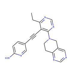 CCc1ncnc(N2CCc3ncncc3C2)c1C#Cc1ccc(N)nc1 ZINC000148816113