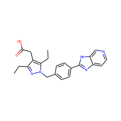 CCc1nn(Cc2ccc(-c3nc4ccncc4[nH]3)cc2)c(CC)c1CC(=O)O ZINC001772569944