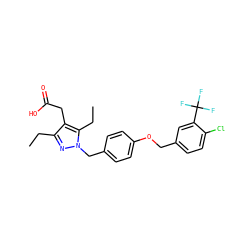 CCc1nn(Cc2ccc(OCc3ccc(Cl)c(C(F)(F)F)c3)cc2)c(CC)c1CC(=O)O ZINC000095572800