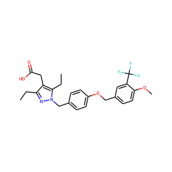 CCc1nn(Cc2ccc(OCc3ccc(OC)c(C(F)(F)F)c3)cc2)c(CC)c1CC(=O)O ZINC000168953133