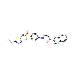 CCc1nnc(NS(=O)(=O)c2ccc(N/C=C\C(=O)c3ccc4ccccc4c3)cc2)s1 ZINC000008441498