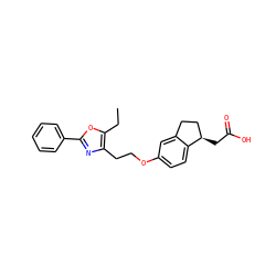 CCc1oc(-c2ccccc2)nc1CCOc1ccc2c(c1)CC[C@H]2CC(=O)O ZINC000028952013