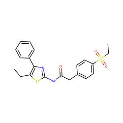 CCc1sc(NC(=O)Cc2ccc(S(=O)(=O)CC)cc2)nc1-c1ccccc1 ZINC000103235245
