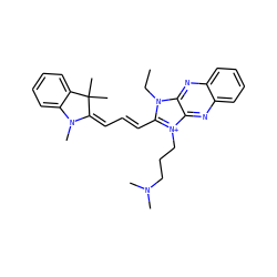 CCn1c(/C=C/C=C2/N(C)c3ccccc3C2(C)C)[n+](CCCN(C)C)c2nc3ccccc3nc21 ZINC000013822033