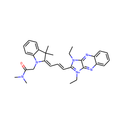 CCn1c(/C=C/C=C2/N(CC(=O)N(C)C)c3ccccc3C2(C)C)[n+](CC)c2nc3ccccc3nc21 ZINC000013822039