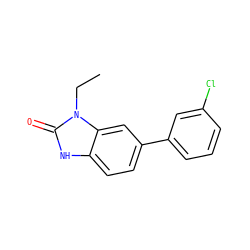 CCn1c(=O)[nH]c2ccc(-c3cccc(Cl)c3)cc21 ZINC000026665168