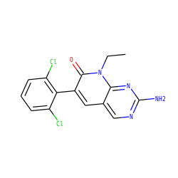 CCn1c(=O)c(-c2c(Cl)cccc2Cl)cc2cnc(N)nc21 ZINC000003815557