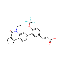 CCn1c(=O)c2c(c3ccc(-c4cc(/C=C/C(=O)O)ccc4OC(F)(F)F)cc31)CCC2 ZINC000028952507