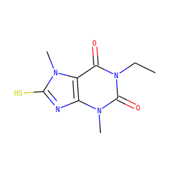CCn1c(=O)c2c(nc(S)n2C)n(C)c1=O ZINC000101210980
