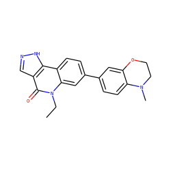 CCn1c(=O)c2cn[nH]c2c2ccc(-c3ccc4c(c3)OCCN4C)cc21 ZINC000205099416