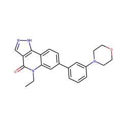 CCn1c(=O)c2cn[nH]c2c2ccc(-c3cccc(N4CCOCC4)c3)cc21 ZINC000205098096
