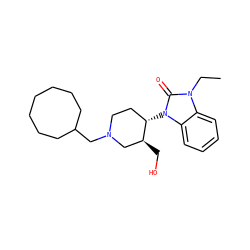 CCn1c(=O)n([C@H]2CCN(CC3CCCCCCC3)C[C@@H]2CO)c2ccccc21 ZINC000003982115