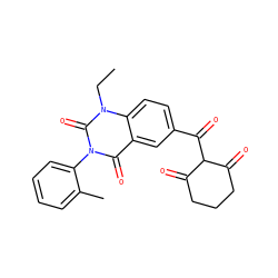 CCn1c(=O)n(-c2ccccc2C)c(=O)c2cc(C(=O)C3C(=O)CCCC3=O)ccc21 ZINC001772626168