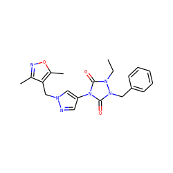 CCn1c(=O)n(-c2cnn(Cc3c(C)noc3C)c2)c(=O)n1Cc1ccccc1 ZINC000115732658