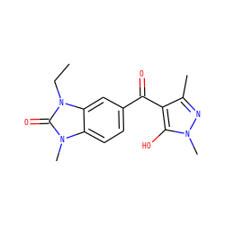 CCn1c(=O)n(C)c2ccc(C(=O)c3c(C)nn(C)c3O)cc21 ZINC000299867297