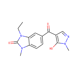 CCn1c(=O)n(C)c2ccc(C(=O)c3cnn(C)c3O)cc21 ZINC000299861011