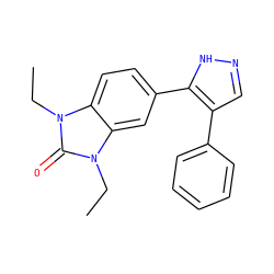 CCn1c(=O)n(CC)c2cc(-c3[nH]ncc3-c3ccccc3)ccc21 ZINC000014958557