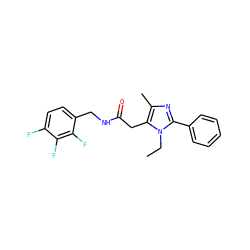 CCn1c(-c2ccccc2)nc(C)c1CC(=O)NCc1ccc(F)c(F)c1F ZINC000072111510