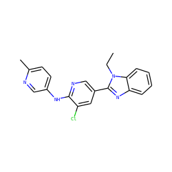 CCn1c(-c2cnc(Nc3ccc(C)nc3)c(Cl)c2)nc2ccccc21 ZINC000066066023