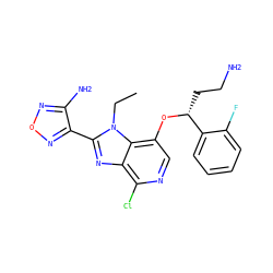 CCn1c(-c2nonc2N)nc2c(Cl)ncc(O[C@H](CCN)c3ccccc3F)c21 ZINC000045189783