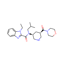 CCn1c(C(=O)N(CC(C)C)[C@@H]2CNC[C@H](C(=O)N3CCOCC3)C2)nc2ccccc21 ZINC000118338147