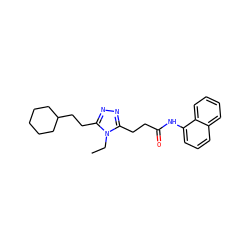 CCn1c(CCC(=O)Nc2cccc3ccccc23)nnc1CCC1CCCCC1 ZINC000584905038