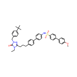 CCn1c(CCCc2ccc(-c3ccc(NS(=O)(=O)c4ccc(-c5ccc(OC)cc5)cc4)cc3)cc2)nn(Cc2ccc(C(C)(C)C)cc2)c1=O ZINC000169343888