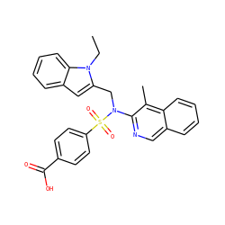 CCn1c(CN(c2ncc3ccccc3c2C)S(=O)(=O)c2ccc(C(=O)O)cc2)cc2ccccc21 ZINC000473224138