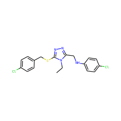 CCn1c(CNc2ccc(Cl)cc2)nnc1SCc1ccc(Cl)cc1 ZINC000000797557