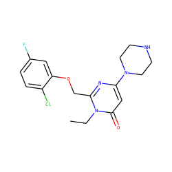 CCn1c(COc2cc(F)ccc2Cl)nc(N2CCNCC2)cc1=O ZINC000045254975