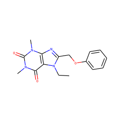 CCn1c(COc2ccccc2)nc2c1c(=O)n(C)c(=O)n2C ZINC000169699054
